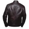 BROWN BIKER BELTED COLLAR CAFE RACER JACKET