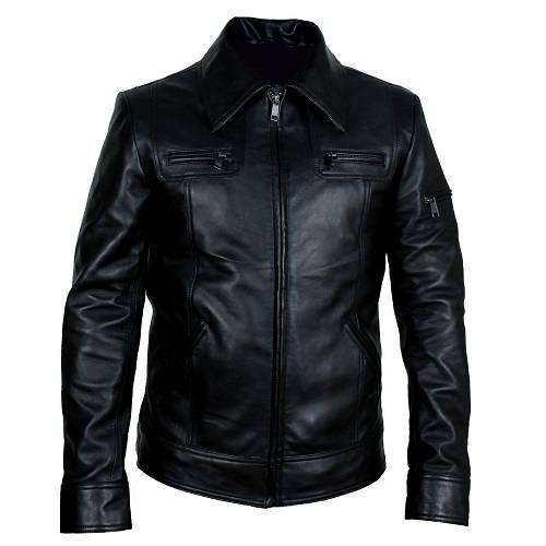 BUSTER SLIM FIT MEN’S RETRO BIKER LEATHER JACKET