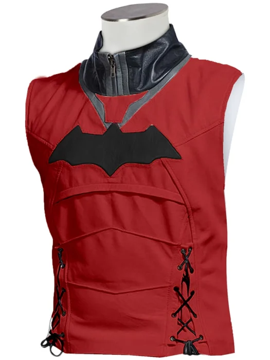 Batman Arkham Black Red Hood Leather Vest