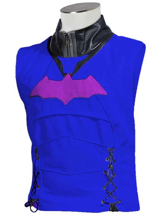 Batman Arkham Knight Purple Hood Leather Vest