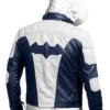 Batman Arkham Knight White Hood Leather Jacket Back