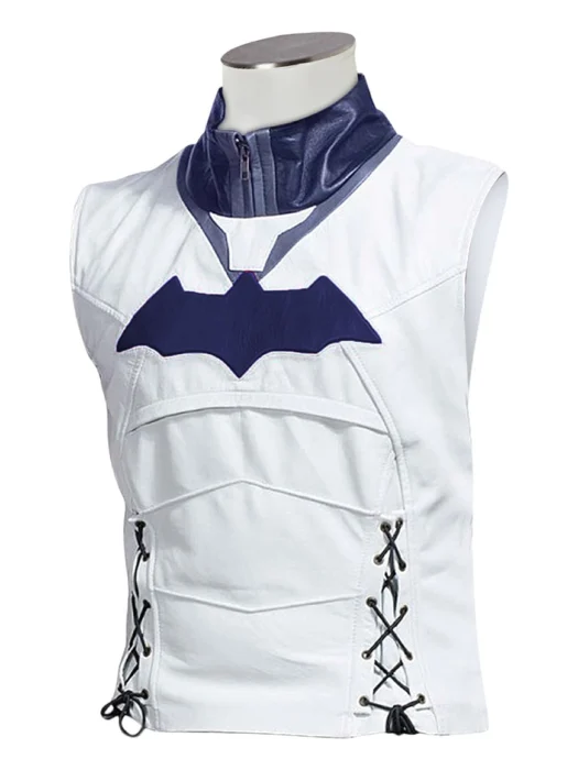 Batman Arkham Knight White Hood Leather Vest