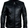 Buster Slim Fit Retro Biker Leather Jacket