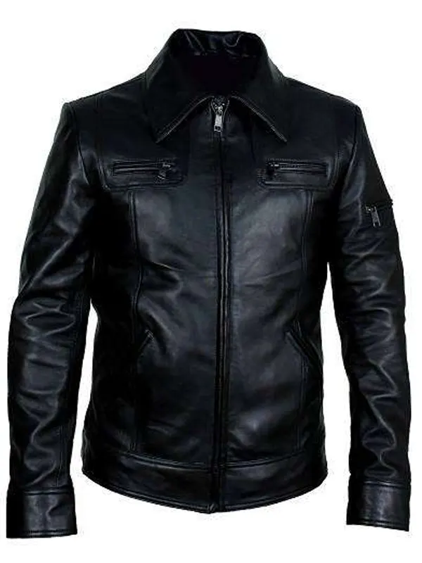 Buster Slim Fit Retro Biker Leather Jacket