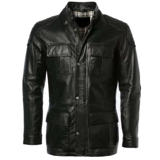 CAFE RACER BLACK MEN’S LEATHER JACKET