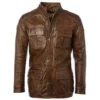 CAFE RACER BROWN MEN’S LEATHER JACKET