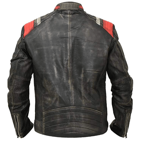 CAFE RACER DISTRESSED BLACK JACKET