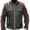 Cafe Racer Leather Distressed Jacket