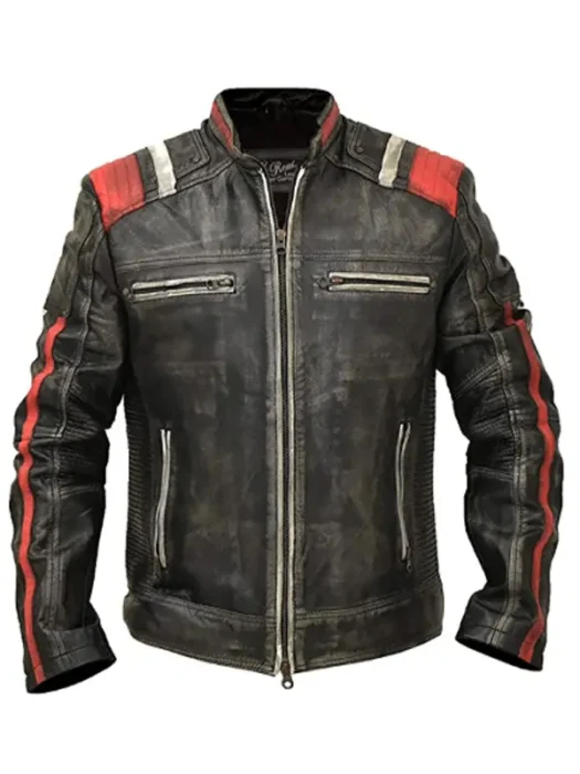 Cafe Racer Leather Distressed Jacket