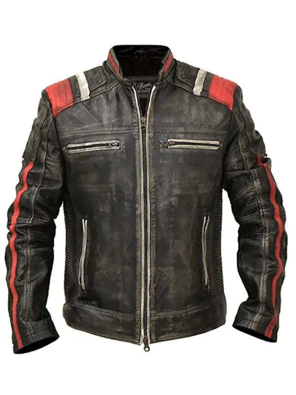 Cafe Racer Leather Distressed Jacket