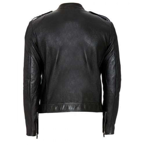 ELEGANT BLACK BIKER LEATHER JACKET