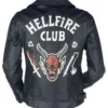 Hellfire Club Unisex Black Leather Jacket Back