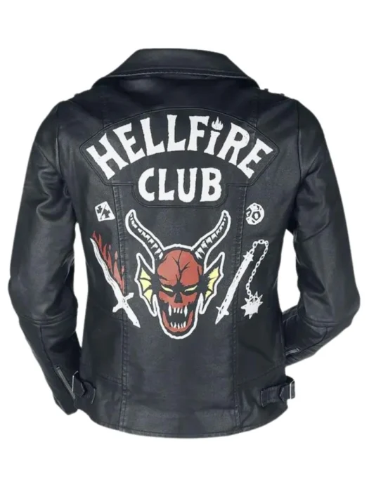 Hellfire Club Unisex Black Leather Jacket Back