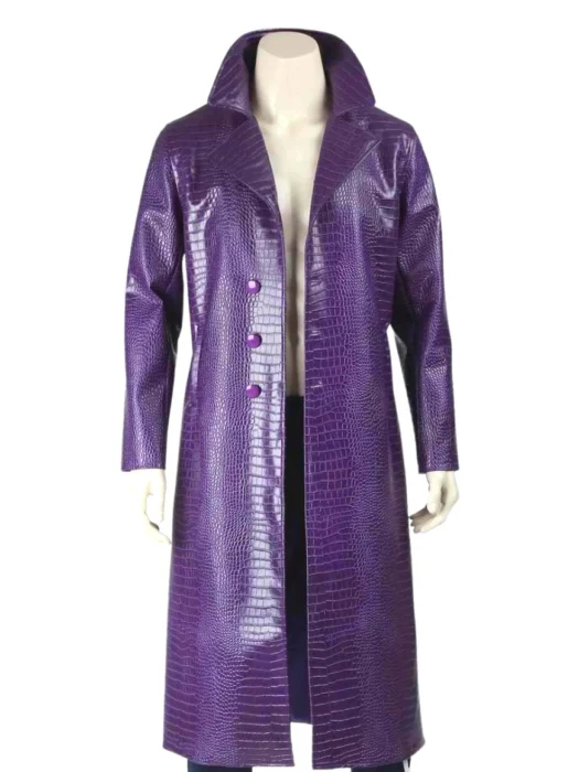 Joker Suicide Squad Purple Leather Coat