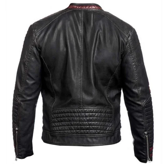 MEN BIKER CAFE RACER GENUINE JACKET