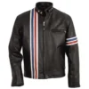 MEN STYLISH BIKER MOTORCYCLE LEATHER JACKET