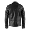 MEN’S CAFE RACER LEATHER JACKET WITH BUTTON COLLAR