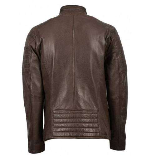 MENS DARK BROWN CAFE RACER JACKET