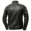 MEN’S QUILTED BLACK BIKER CAFE RACE JACKET