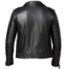 MEN’S QUILTED BLACK BIKER LEATHER JACKET