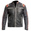 MEN’S RETRO BLACK BIKER LEATHER JACKET