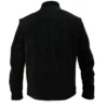 MEN’S SUEDE BLACK CAFE RACER LEATHER JACKET