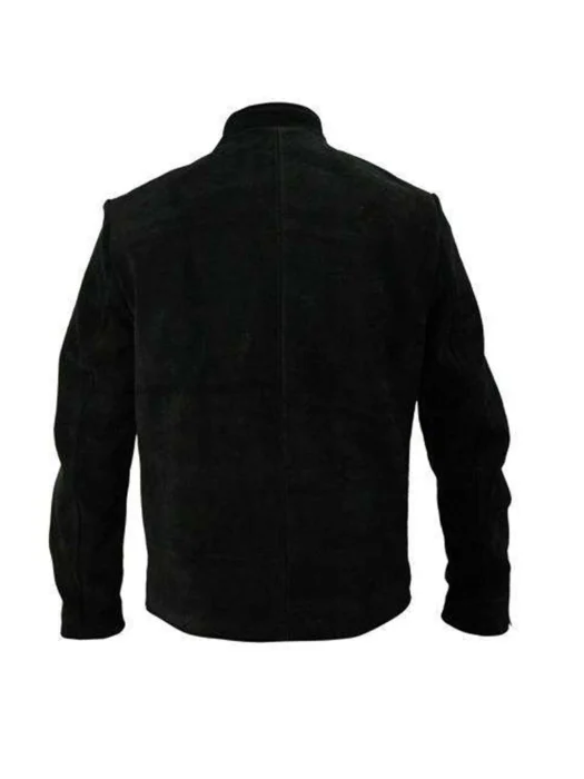 MEN’S SUEDE BLACK CAFE RACER LEATHER JACKET