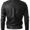 Mens Black Cafe Racer Leather Jacket back