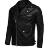 Mens Cross Zipper Biker Leather Jacket