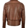 Mens Premium Brown Biker Leather Jacket back