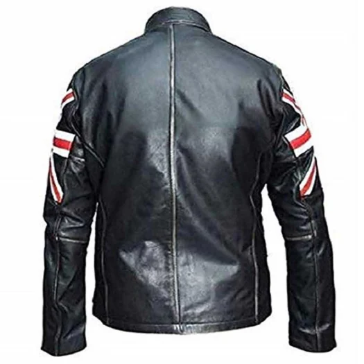 NZ FLAG CAFE RACER BIKER LEATHER JACKET