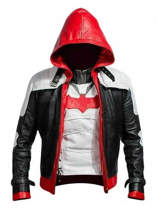 RED HOOD LEATHER JACKET