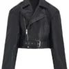 Rebel Chic Cropped Black Leather Jacket