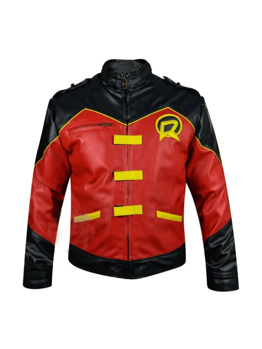 Robin Red Justice League Real Leather Jacket