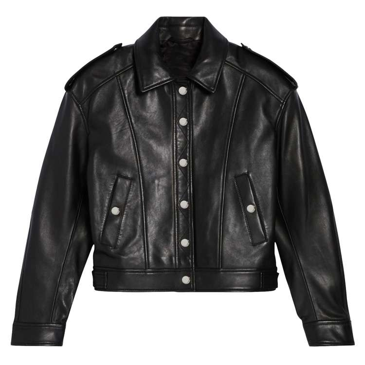 SLEEKRIDE CROPED LEATHER JACKET FOR WOMEN