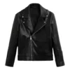 STYLISH BIKER BLACK LEATHER JACKET FOR MEN