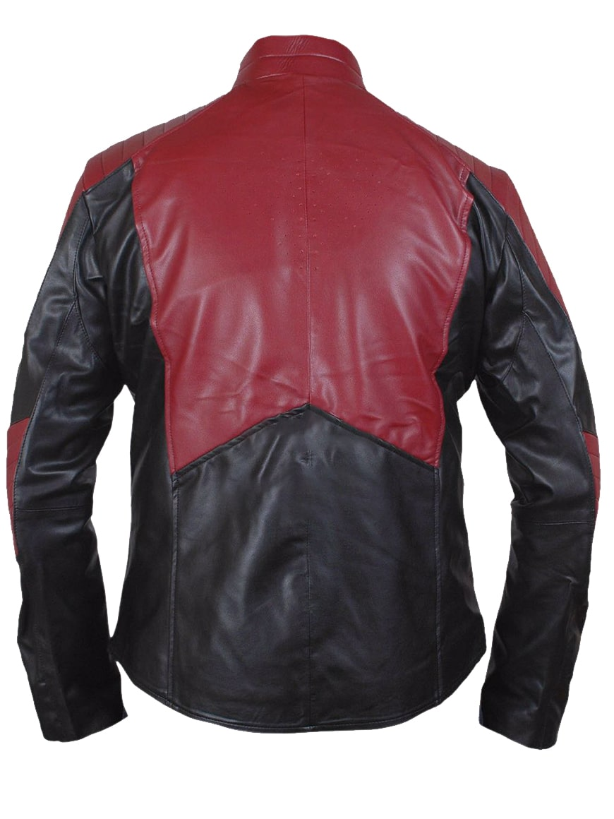 Smallville Superman Red and Black Leather Jacket Back