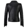 WOMEN BLACK BIKER GENUINE SHEEPSKIN JACKET