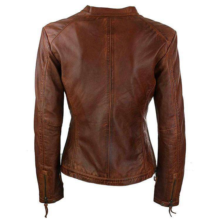 WOMEN VINTAGE BROWN AVIATOR JACKET