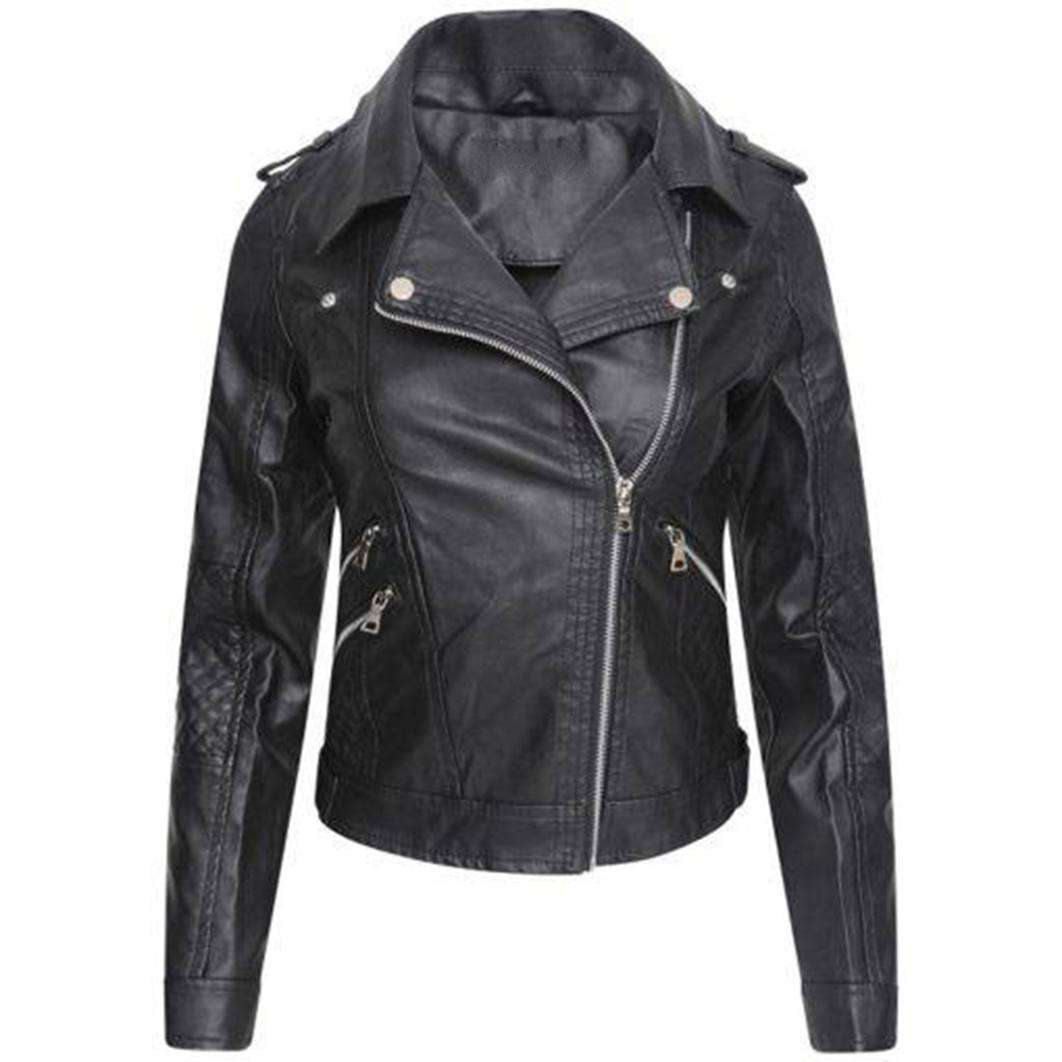 WOMEN’S BLACK SLIM FIT BIKER LEATHER JACKET