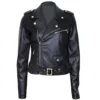 WOMEN’S CROPPED BIKER LEATHER JACKET