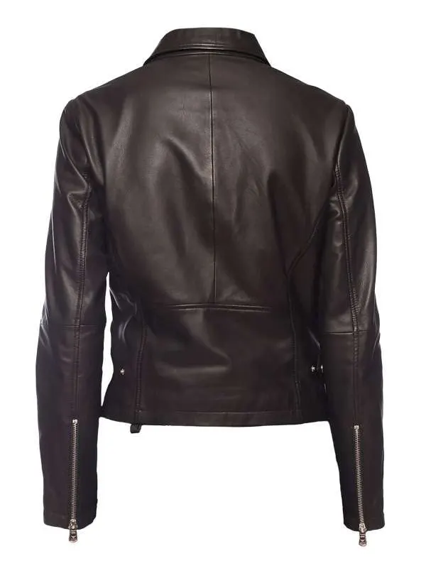 Women Rebelride Classic Leather Jacket Back
