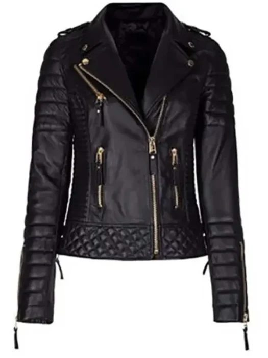 Women Slim Fit Biker Leather Jacket