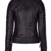 Women Slim Fit Biker Leather Jacket Back