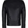 Womens Quilted Biker Leather Jacket Back