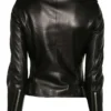 Womens Signature Biker Leather Jacket Back