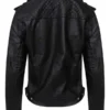 Womens Slim Fit Biker Leather Jacket Back