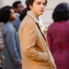 A Complete Unknown Timothée Chalamet Cream Shearling Jacket