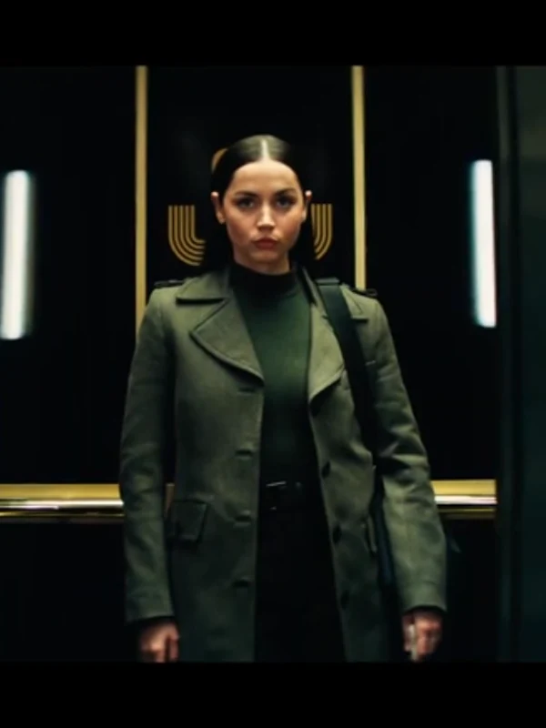 Ana de Armas Ballerina 2025 Eve Green Coat For Women