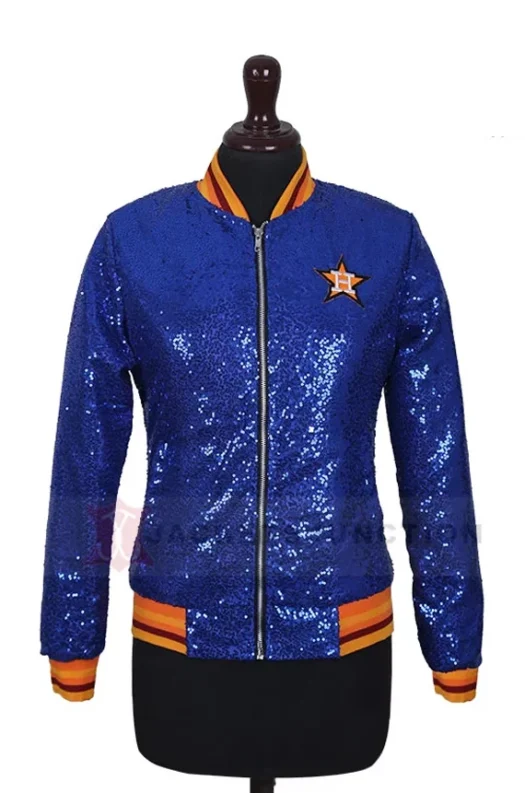 Astros Sequin Jacket Blue